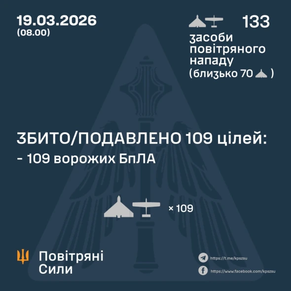 РФ вдарила по країні 133 ударними БпЛА - скільки збили